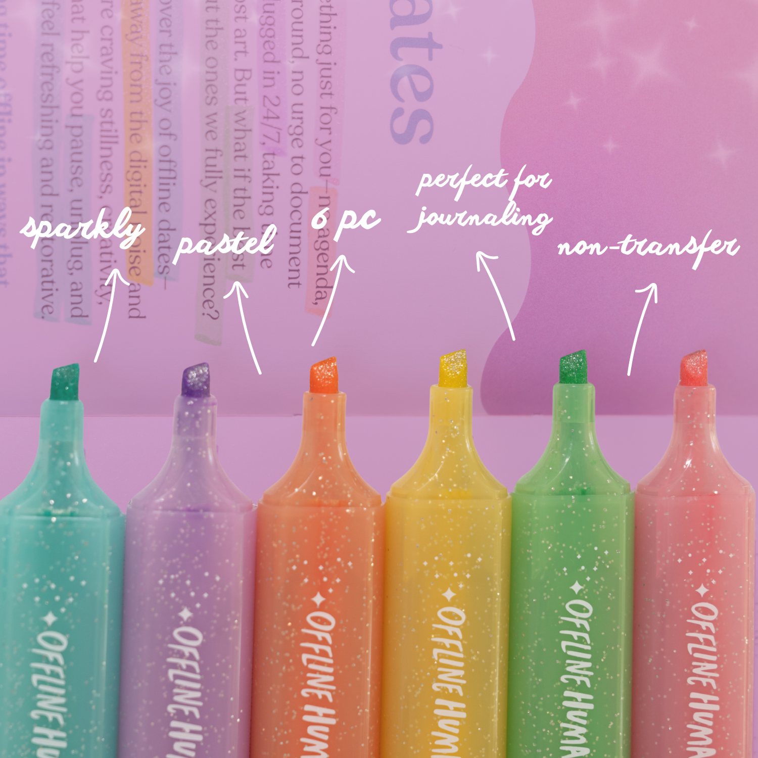 Pastel Glitter Highlighters