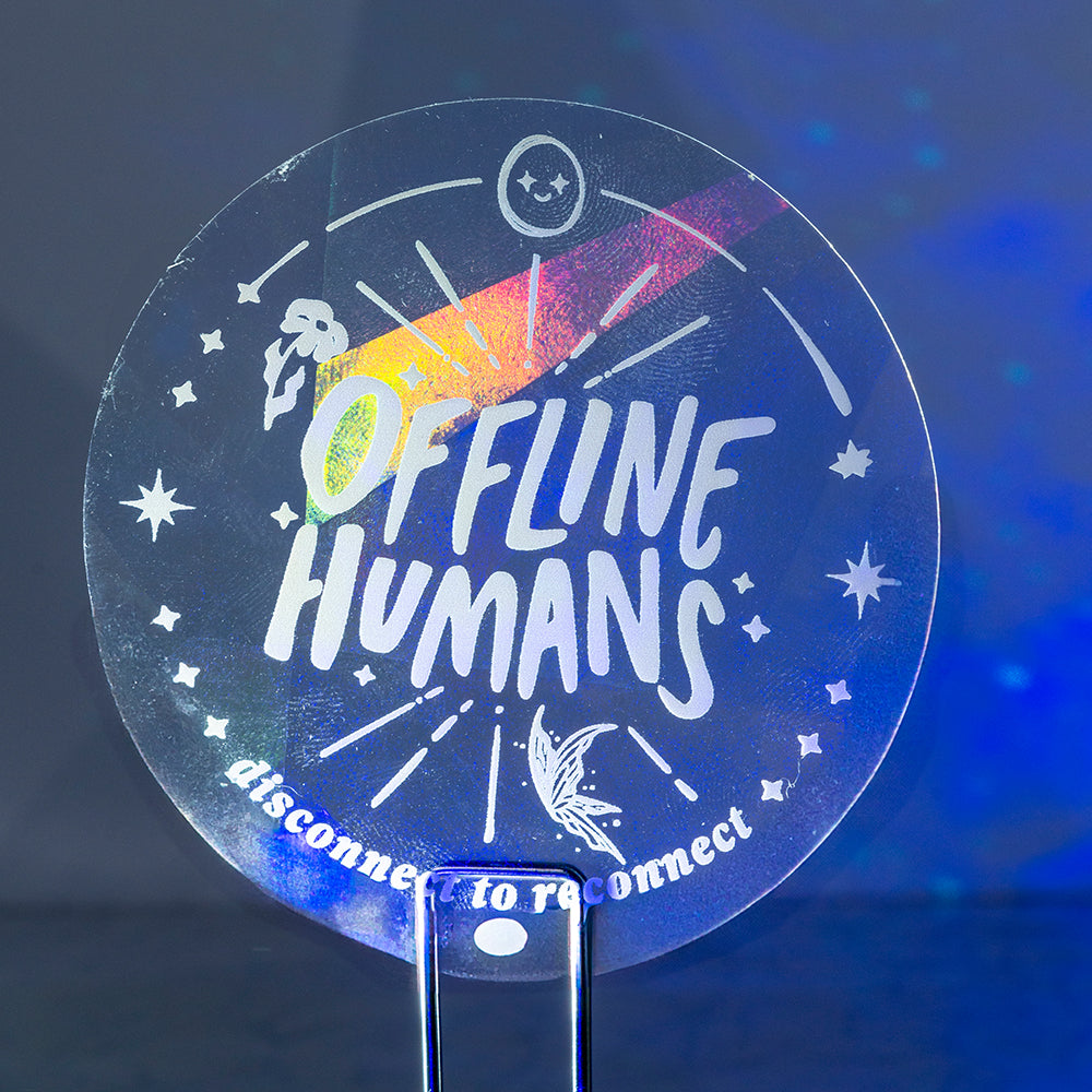 Offline Humans – Suncatcher Sticker - 3" x 3"