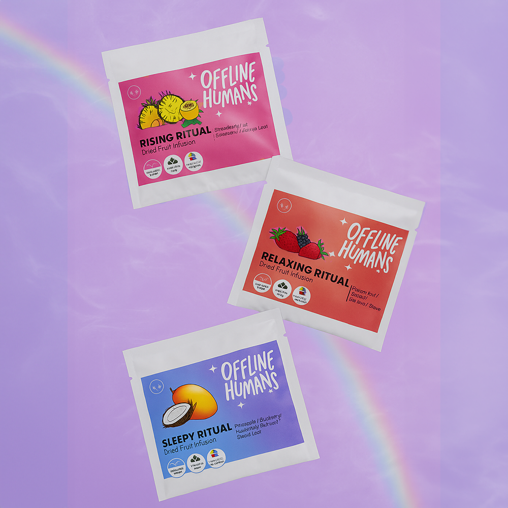 Single Serve Dried Fruit Infusion : Relaxing, Rising, Sleepy, Cacao