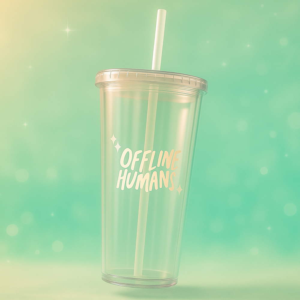 Offline Humans 20 oz Clear Tumbler