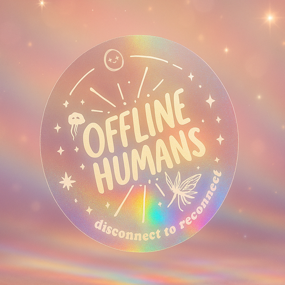 Offline Humans – Suncatcher Sticker - 3" x 3"