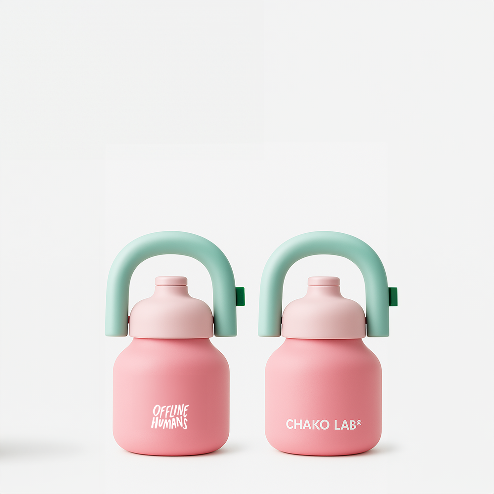 Offline Humans x Chakolab Water Bottle with Straw and Carry Handle